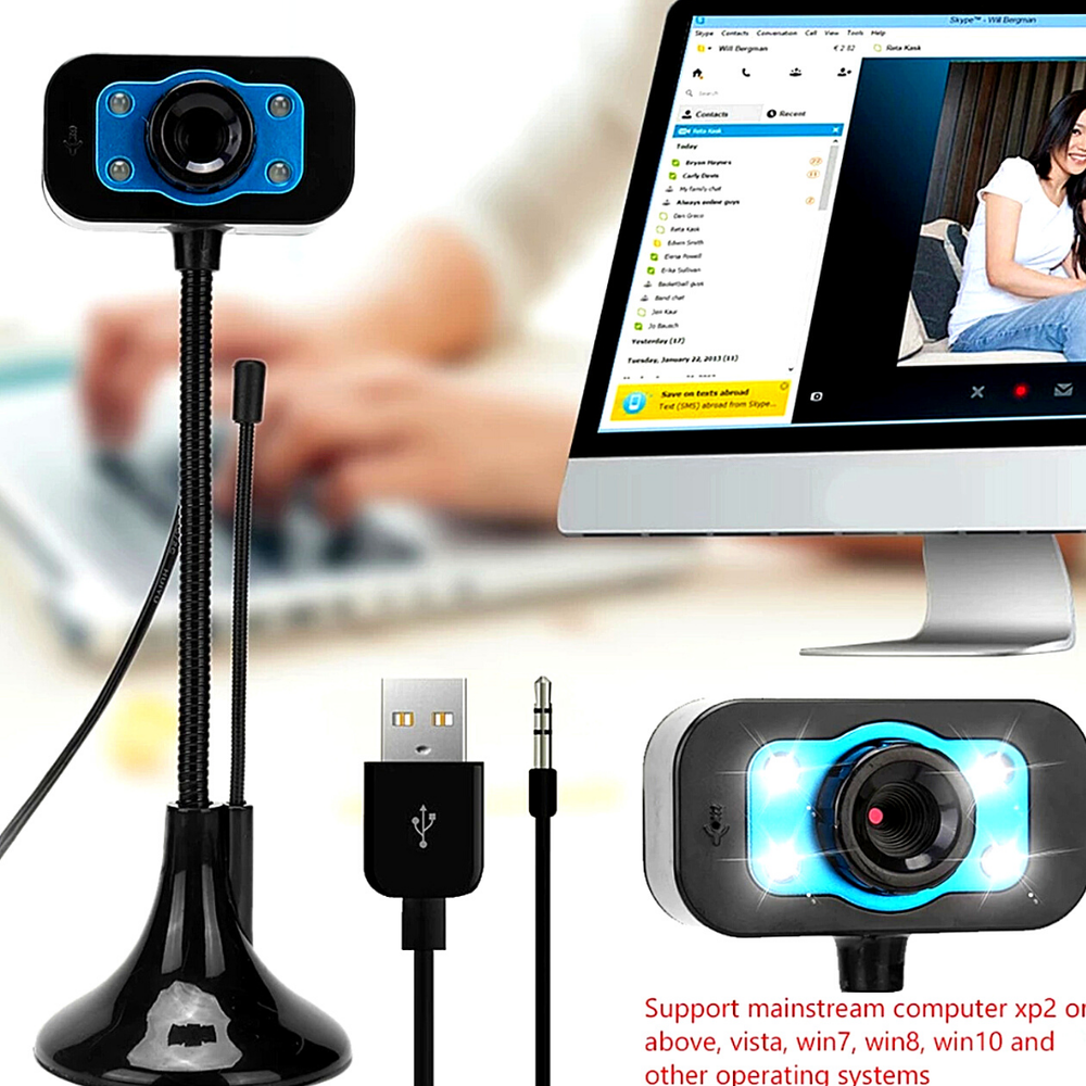 Camara Web Para PC Laptop Computadora Full HD USB Con Microfono Streaming Webcam