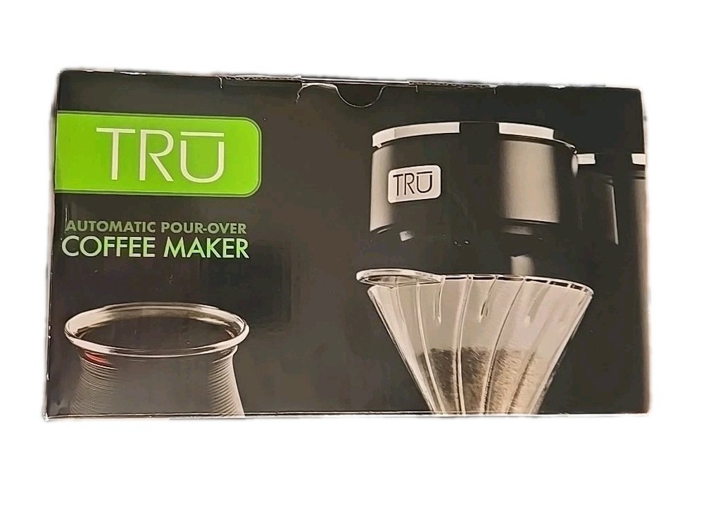 TRU Automatic Pour Over Coffee Maker with Digital Controls Plastic Cone Dripper