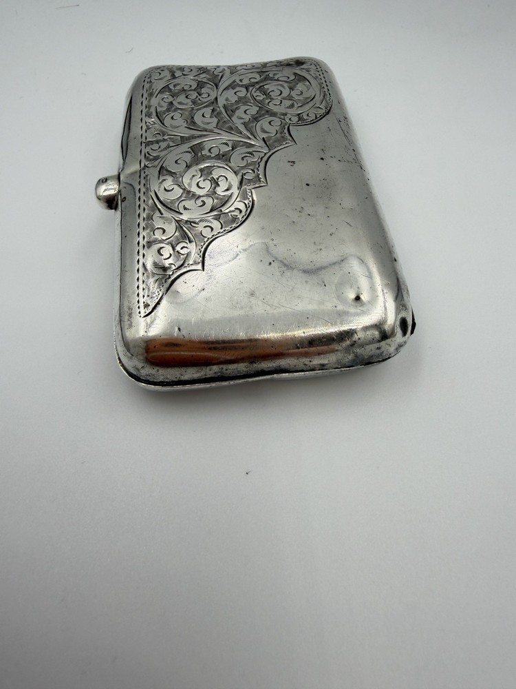 Antique 1913 Sterling Silver Cigarette Case Birmingham 48g Engraved