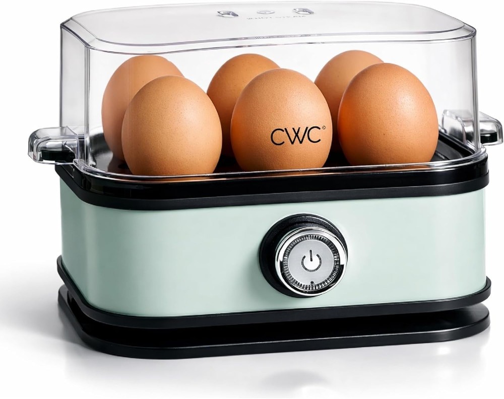 6-Egg Capacity Egg Cooker – For Soft, Medium, Or Hard-Boiled Eggs, Rapid Cook...
