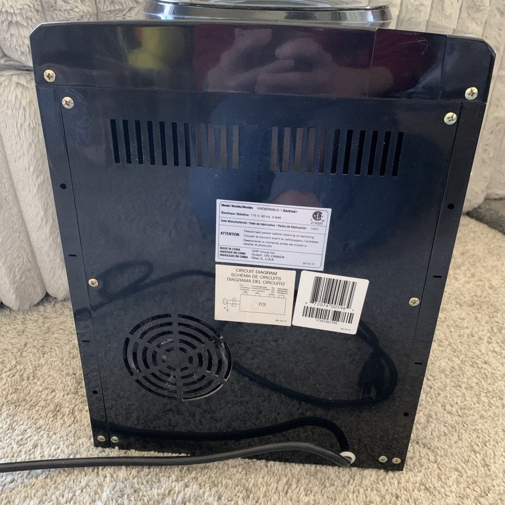 Vitapur Model VWD2036BLK-1 Black Kitchen Countertop Water Dispenser