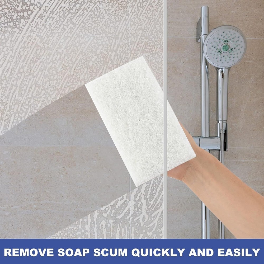 Heavy Duty Bath Scrubber with Replaceable Non-Scratch Pads - Clean & Protect