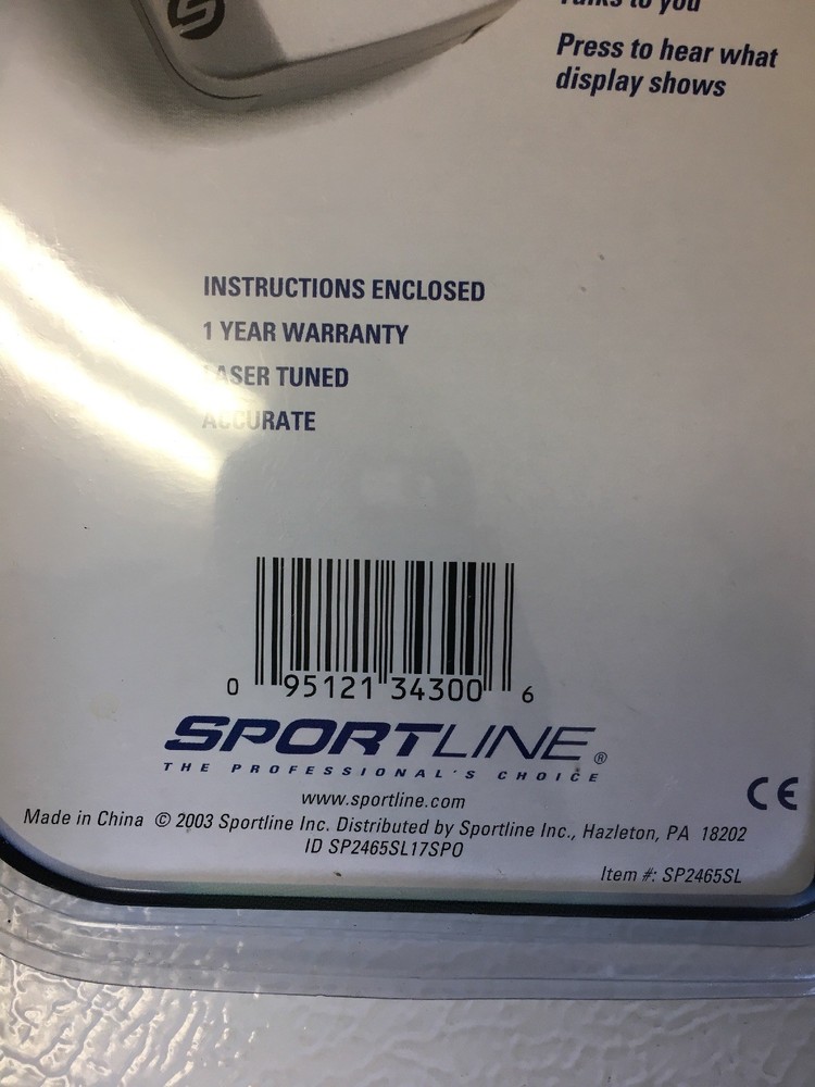2003 Sportline Talking Calorie Counter Pedometer Model 343 Basic Series NEW