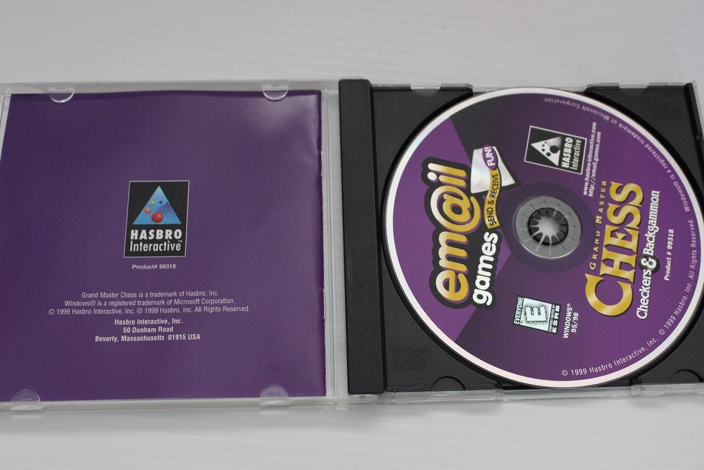 Grand Master Chess Checkers Backgammon Software PC CD-ROM Hasbro