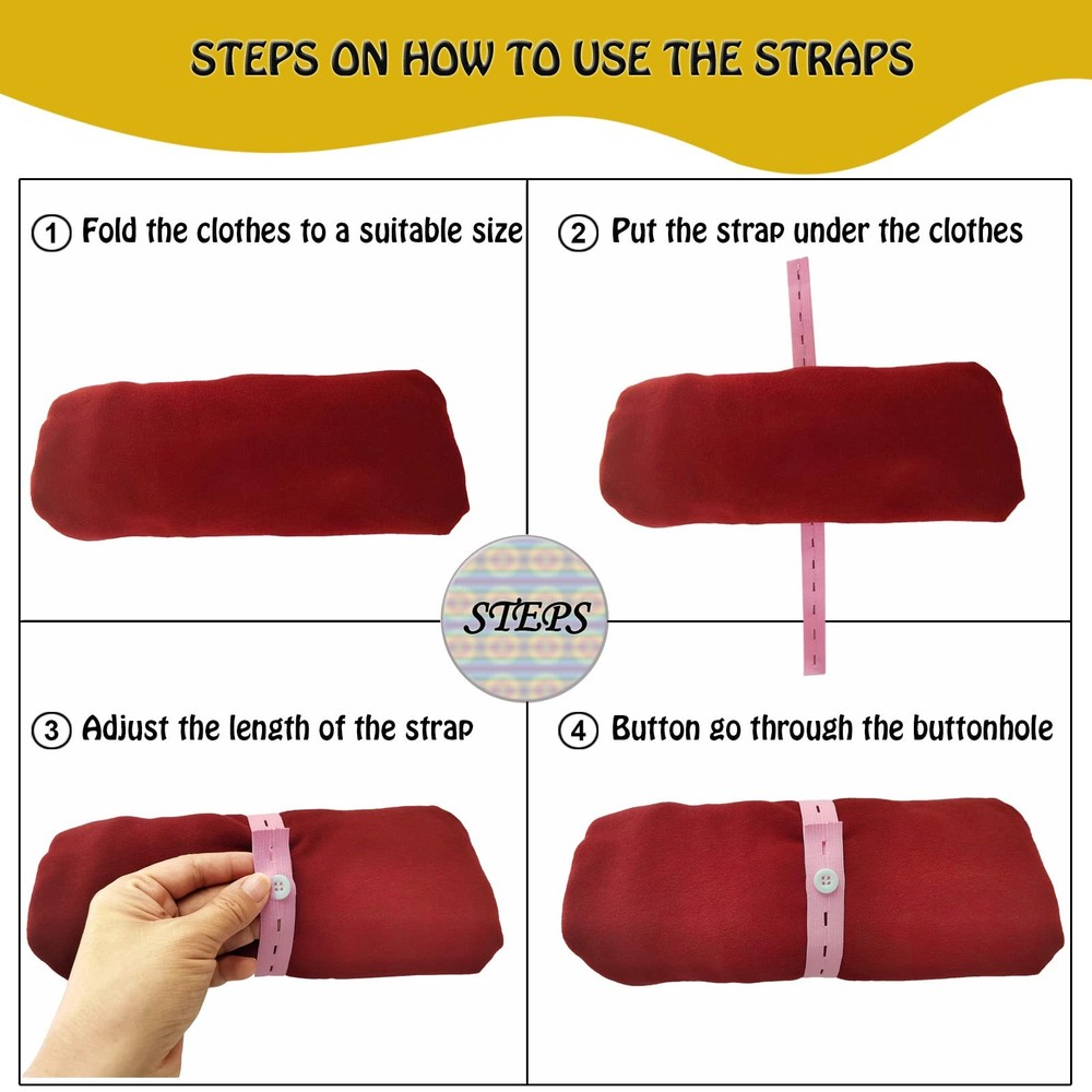 ,100Pcs Elastic Band with Button & Buttonholes, Stretchable, Adjustable Roll-...