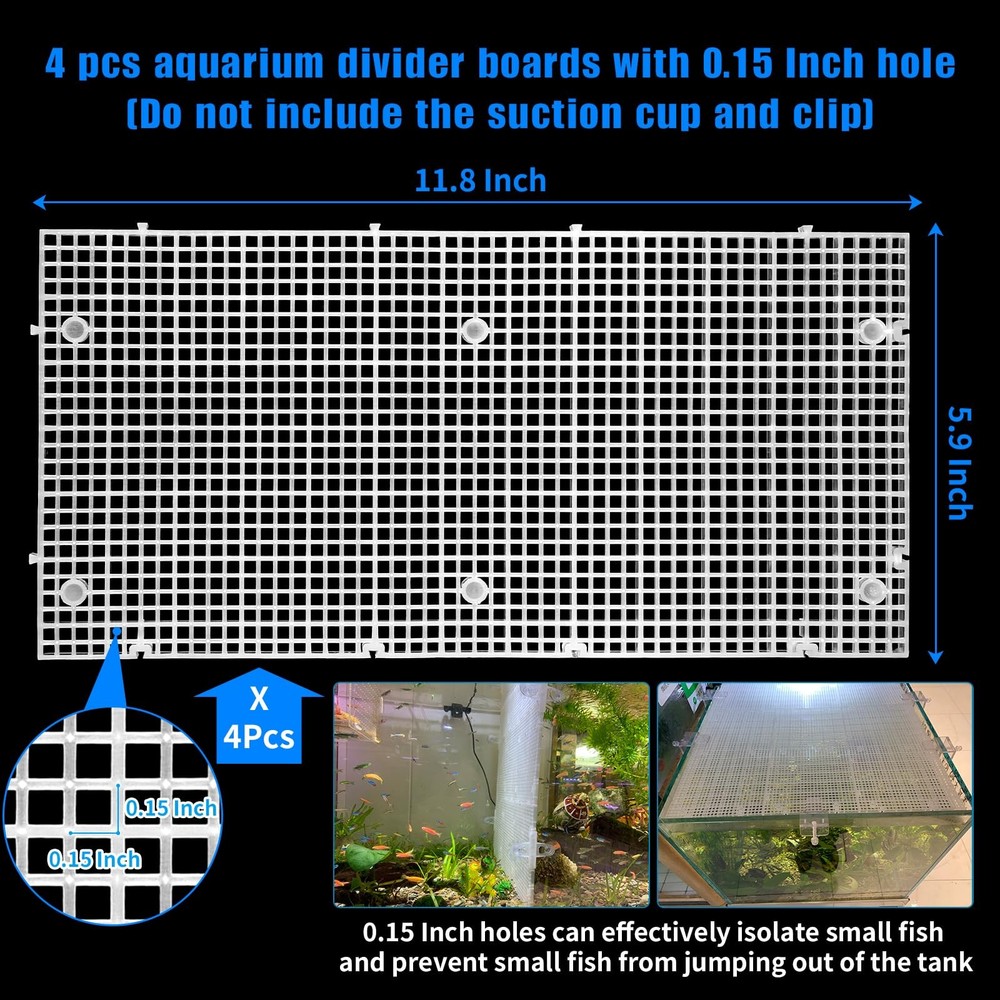 Adjustable Aquarium Fish Tank Divider Filter Bottom DIY Plastic Grid Fish Tan...