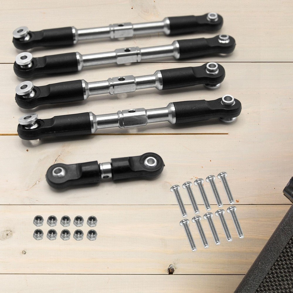 5x Steering Links Professional Replacing Adjustable for 1/7 1/8 DIY Modified