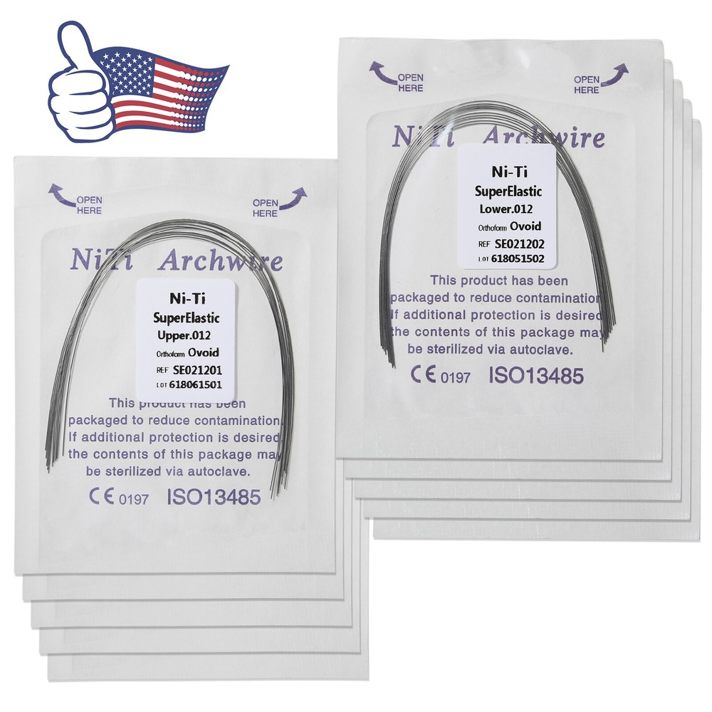 100PCS Dental Orthodontic Arch Wire Niti Super Elastic Round Rectangular Ovoid