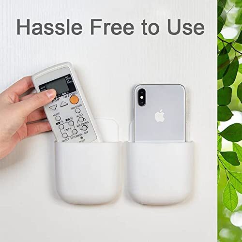 5 Pack Adhesive Remote Control Holder Media Player Controller Holder White