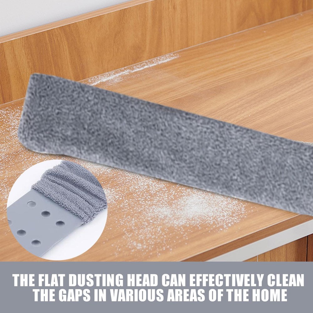 Flat Duster Retractable Long Handle Microfiber Duster Under Appliance