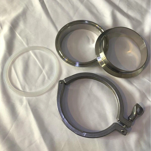 Tri Clamp Ferrules Kit with Clamp, Silicone Gasket