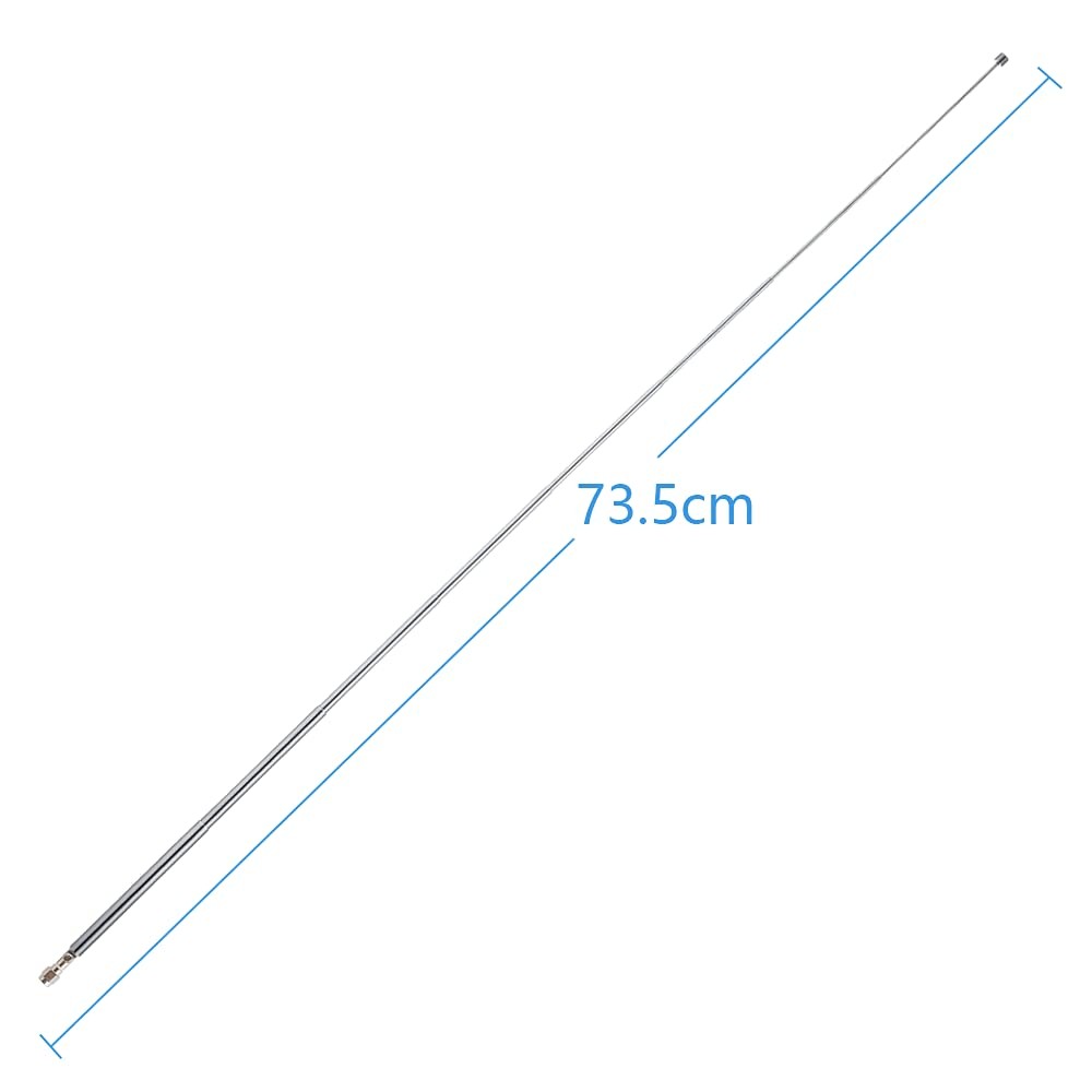 POBADY 2PCS 8 Sections Telescopic Antenna SMA Male Connector 2 pcs, Silver