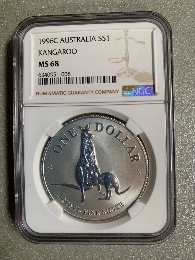 1996C Australia $1 Kangaroo MS68 LOW POP