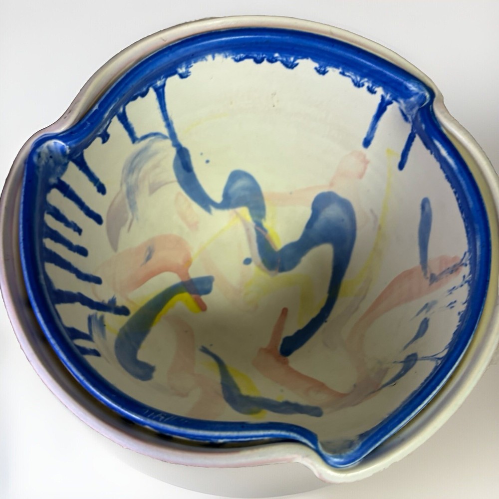 Ceramic Mixing Bowls Signed NC Pottery Set Of 2