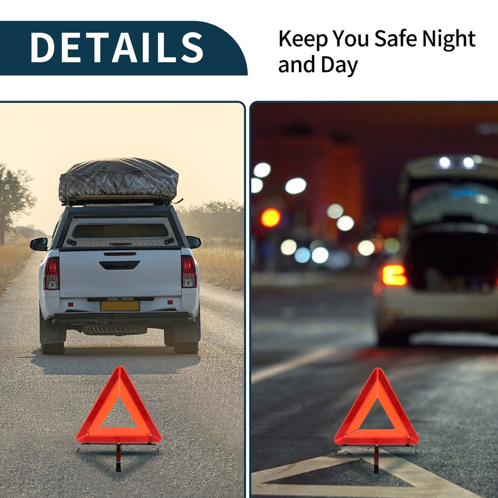 Car Safety Warning Triangle with Storage Case Triangle Warning Sign 1 Pc