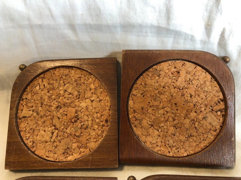 Coasters 6pc set with holder Vintage
