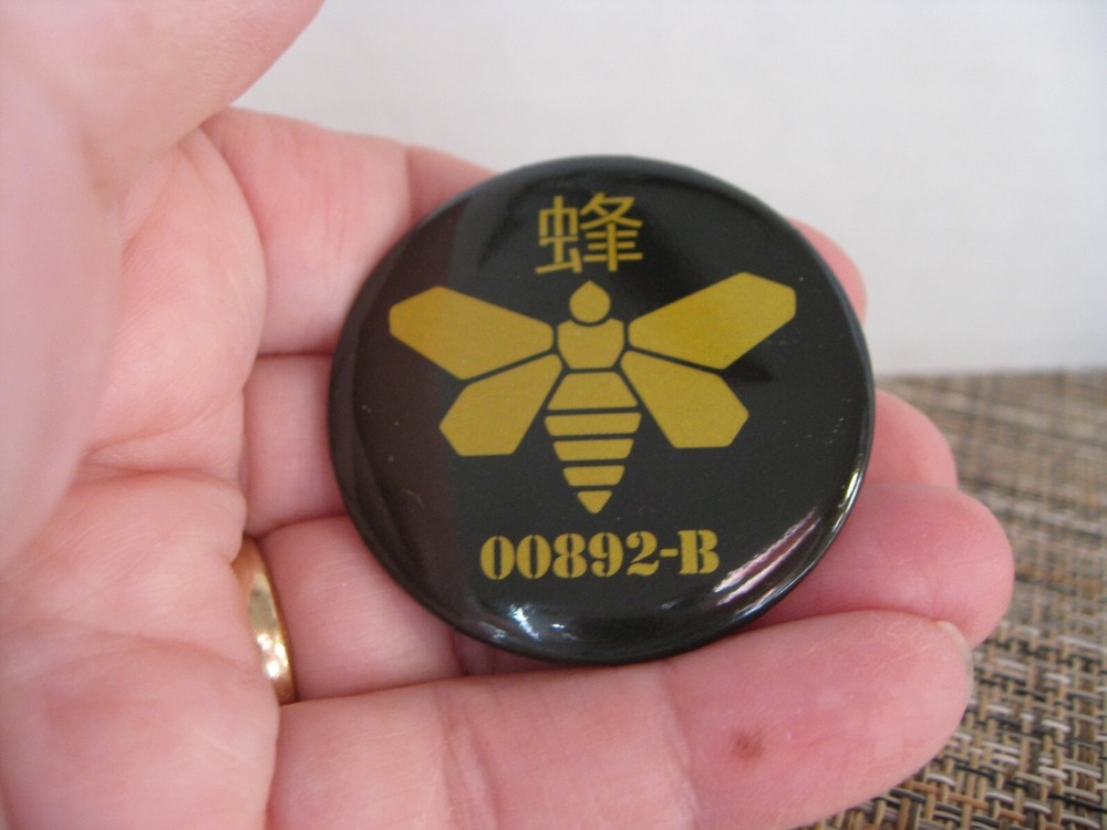 Breaking Bad Button - Approx. 1 3/4" Pinback -Golden Bee Moth  "00892-B" -  2013