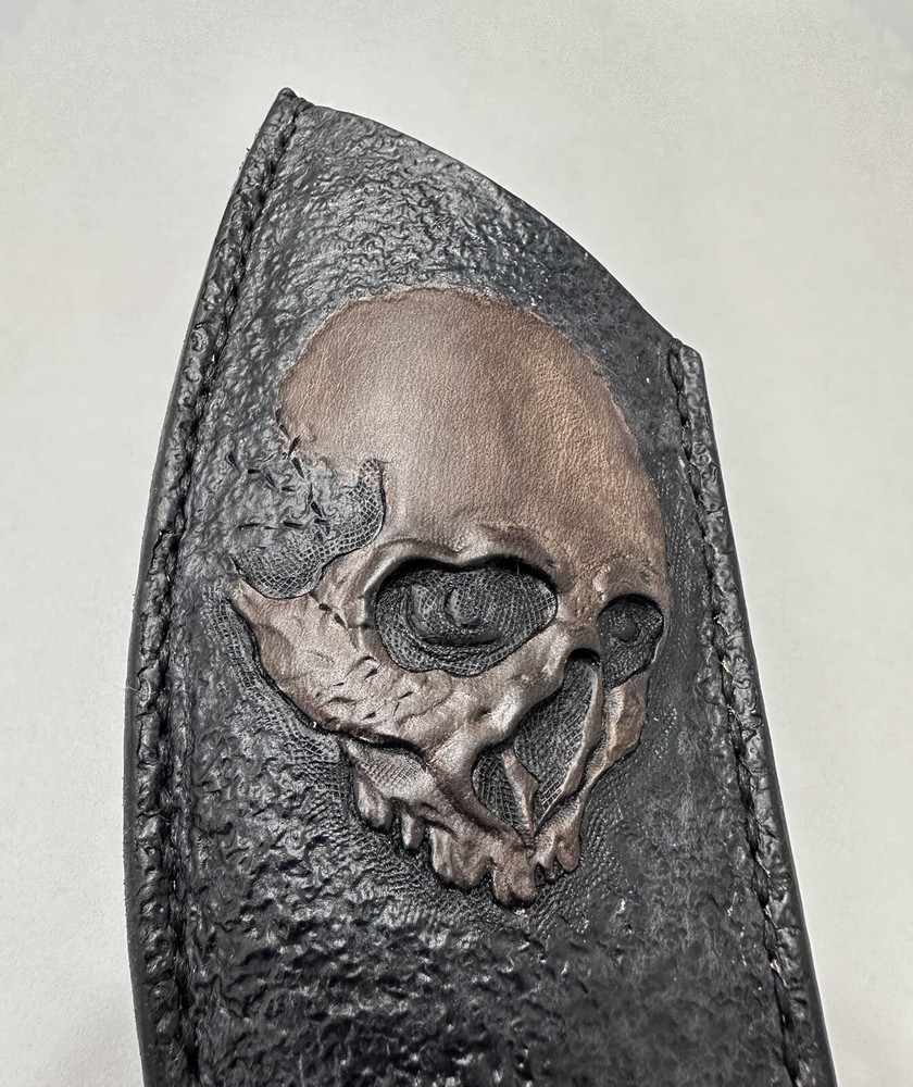 Strider SMF Dark Gray Leather Sheath Handcrafted.