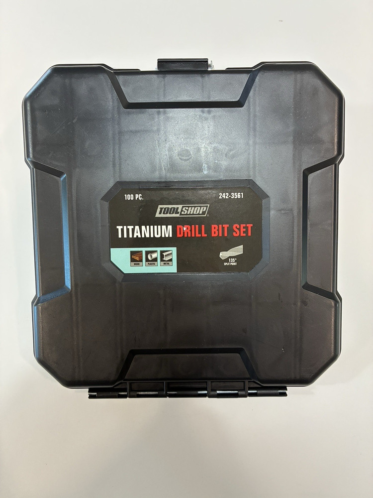 New 100 Piece Titanium Twist Drill Bit Set Assorted Sizes