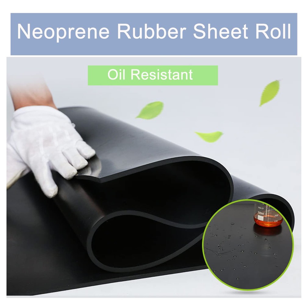Neoprene Rubber Sheet Roll 3.3x9.8 ft 1/8'' Thick Silicone Rubber Roll Solid ...