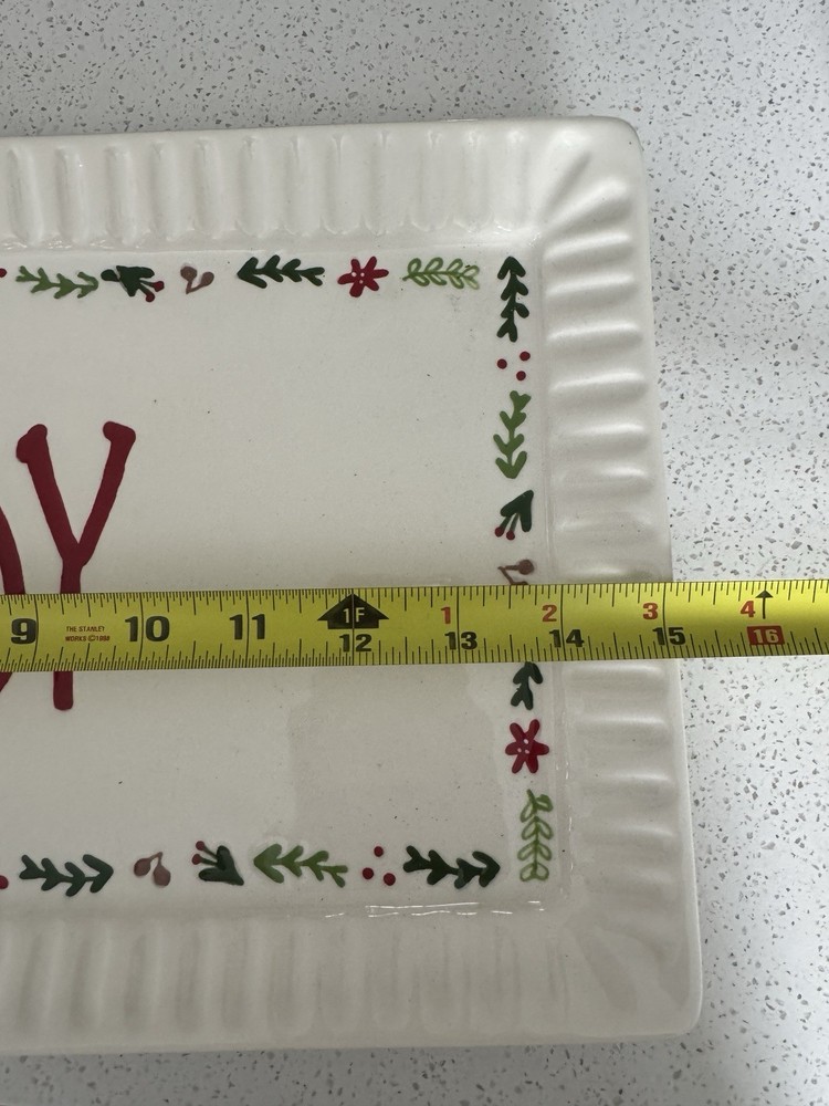 tag Festive JOY Rectangular Holiday, Christmas Platter - 15” x 9”