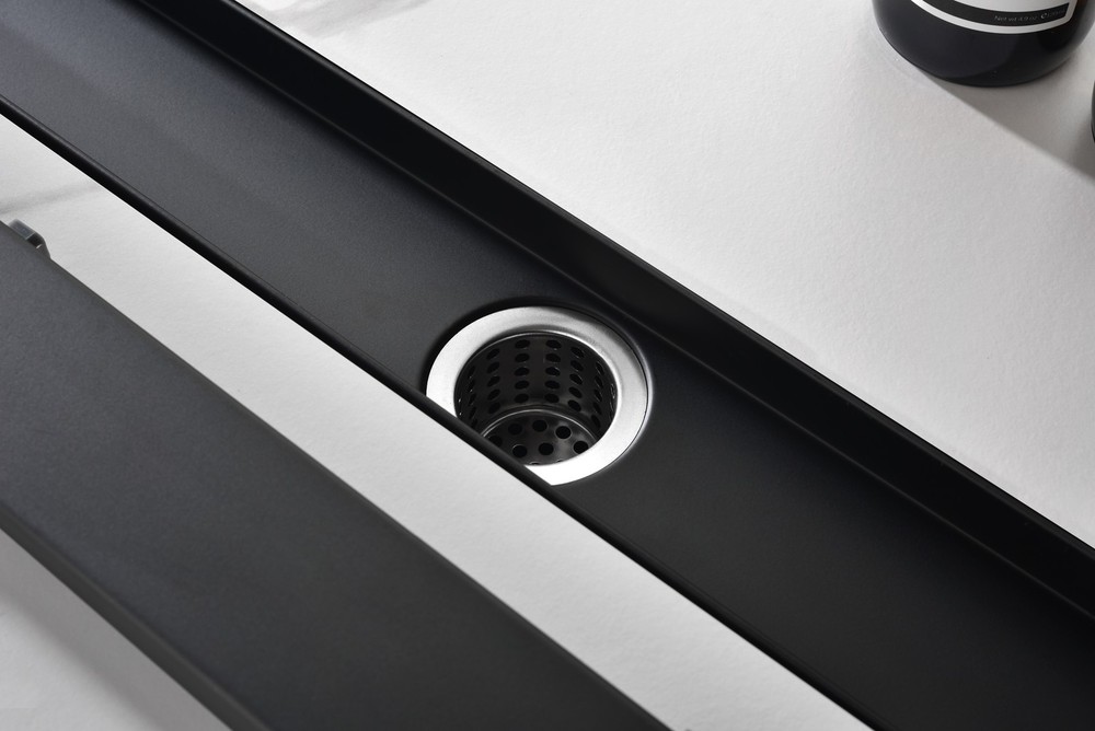 Linear Shower Drain with Removable Quadrato Pattern Grate, 304 Stainless