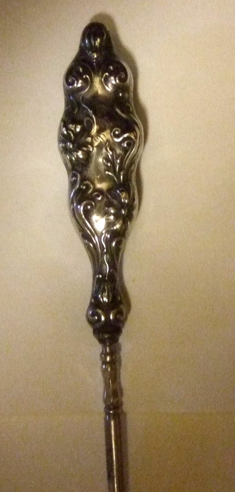 Sterling Button Hook Antique Repousse Sterling Vanity Heirloom