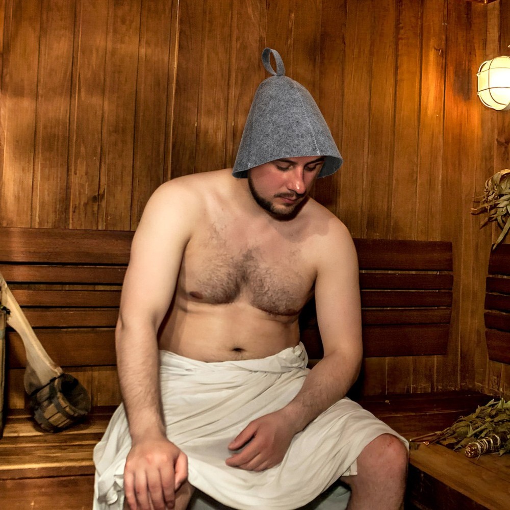 2pcs Thickened Felt Sauna Hat Comfortable Head Cover Sauna Shower Cap