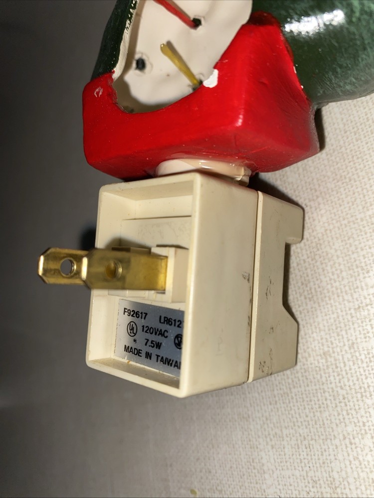 VTG Ceramic Christmas Tree Nightlight Plug In *READ Bulb Base Stuck