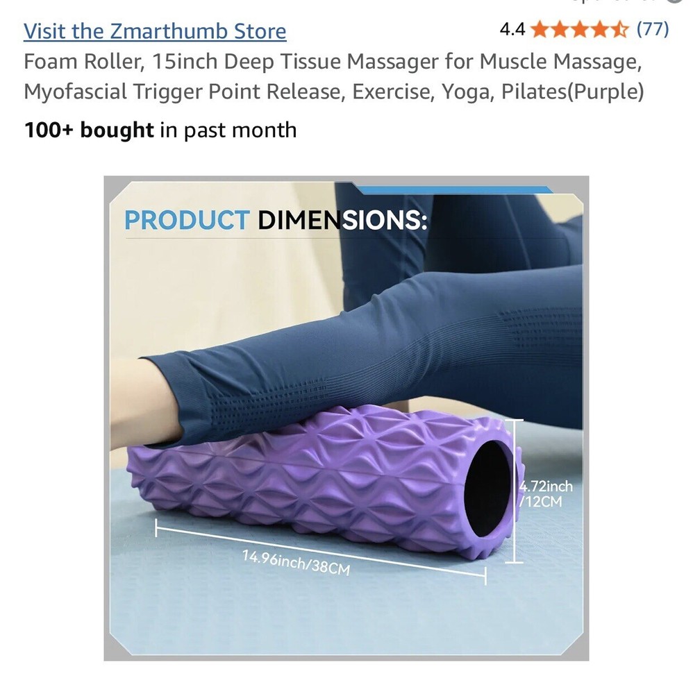 Zmarthum Foam Roller Deep Tissue Muscle Massager Grey