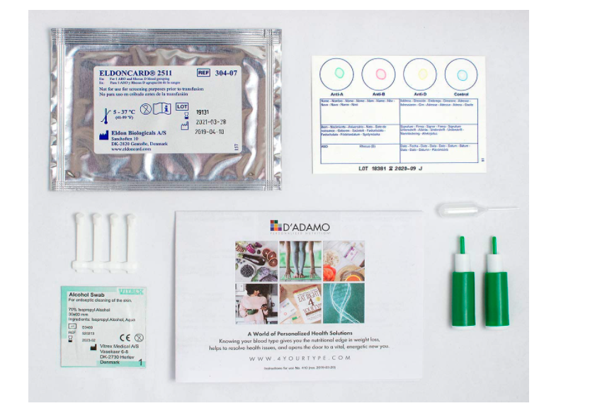 Blood Type Home Test Kit Testing Set Typing Extra Lancet Easy Instructions Safe