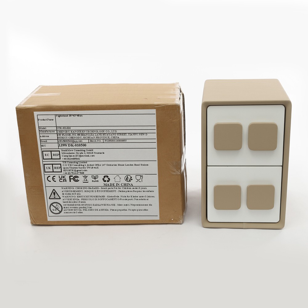 Modern Minimalist End Table, Bedside Table, Floorstanding End Table W/ 2 Drawers