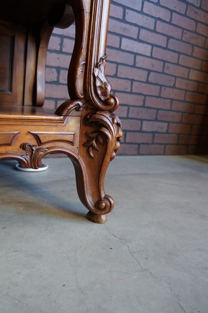 Louis XV Vaisselier ~ Server ~ Marble Top Buffet ~ Antique Rococo Sideboard