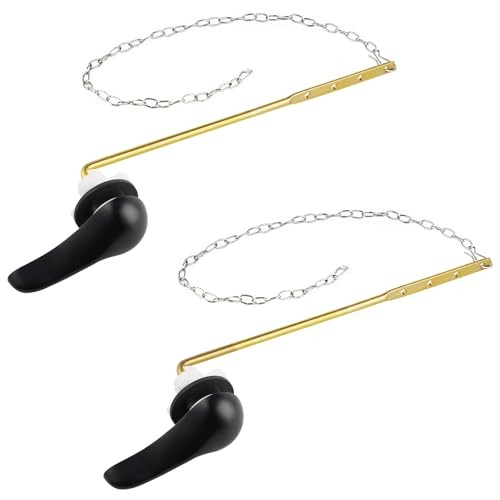 2 Pack Metal Toilet Handle Replacement Kit, Matte Black Front Mount Design