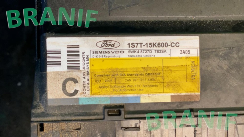 FORD FOCUS Theft Locking Control Module Unit 1S7T-15K600-CC