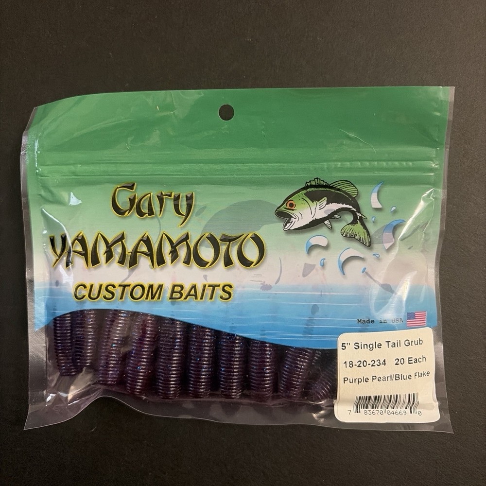 Gary Yamamoto 5 Inch Single Tail Grub - 20 count Pack