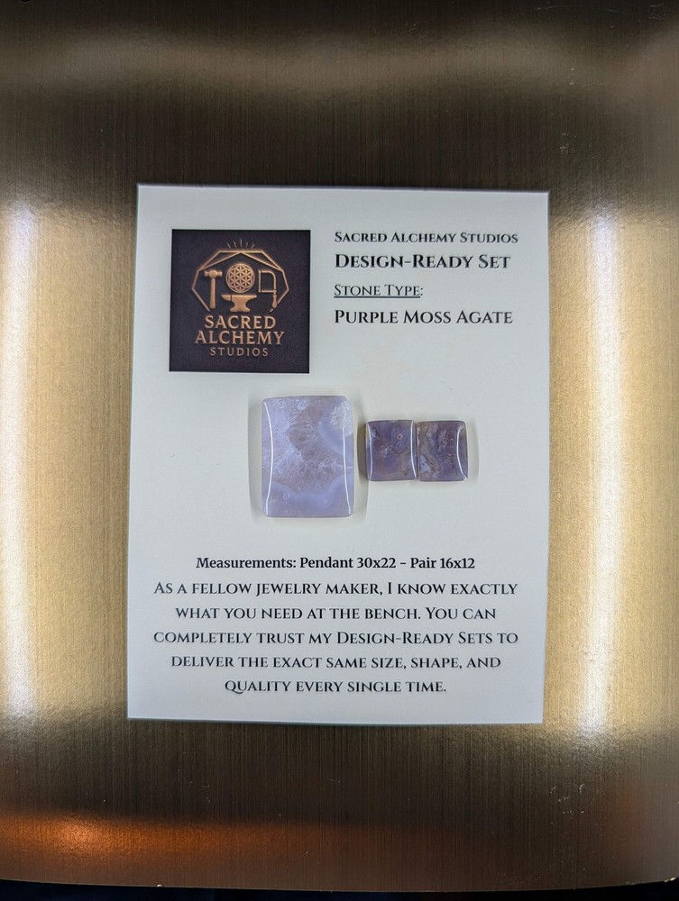 Rectangle Shape - Purple Moss Agate - Design-Ready Sets