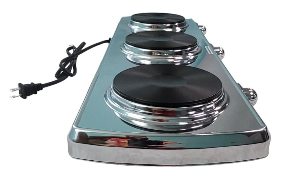 Cuisine Command Performance Triple Electric Burner MK-367 Working Silver