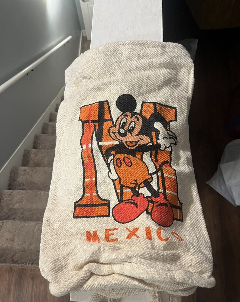 Vintage Mexico Mickey Mouse￼ Backpack Drawstring Drum Bag Nap Sack