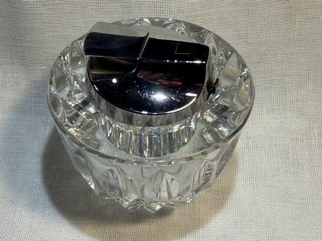 Vintage Ronson Varaflame Crystal Table Lighter W Germany
