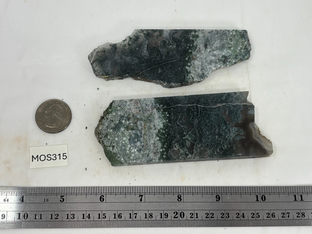 Semi-translucent Moss Agate Slabs Cabbing Lapidary Combo Ship Avail