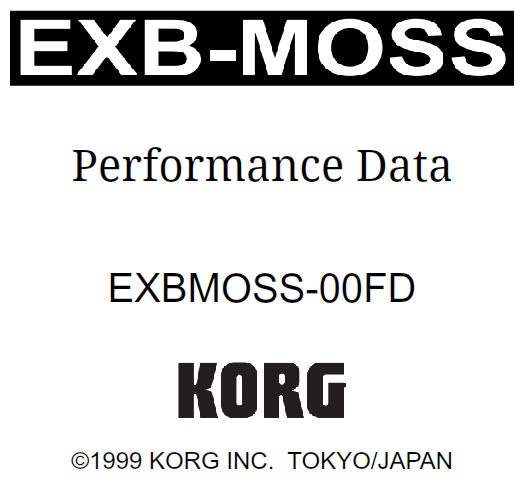 Korg EXB-MOSS Performance Data Factory - PRELOAD Data Floppy Disk EXBMOSS-00FD