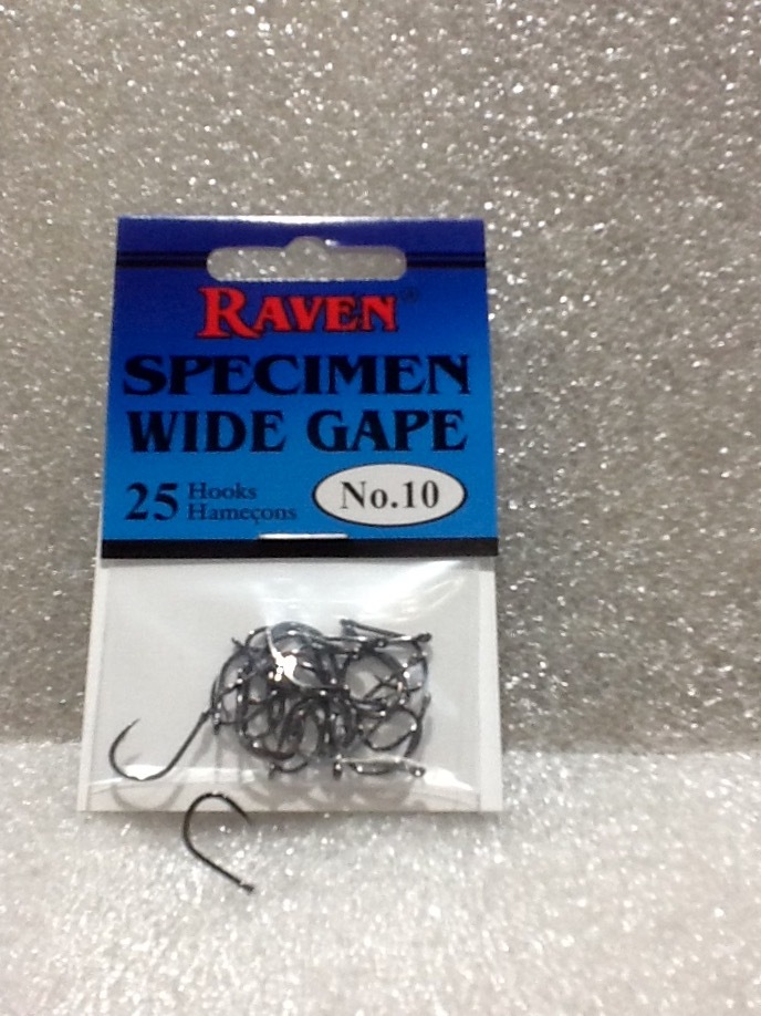 Raven Specimen Wide Gap Hooks, One 25 Pack, Size 8