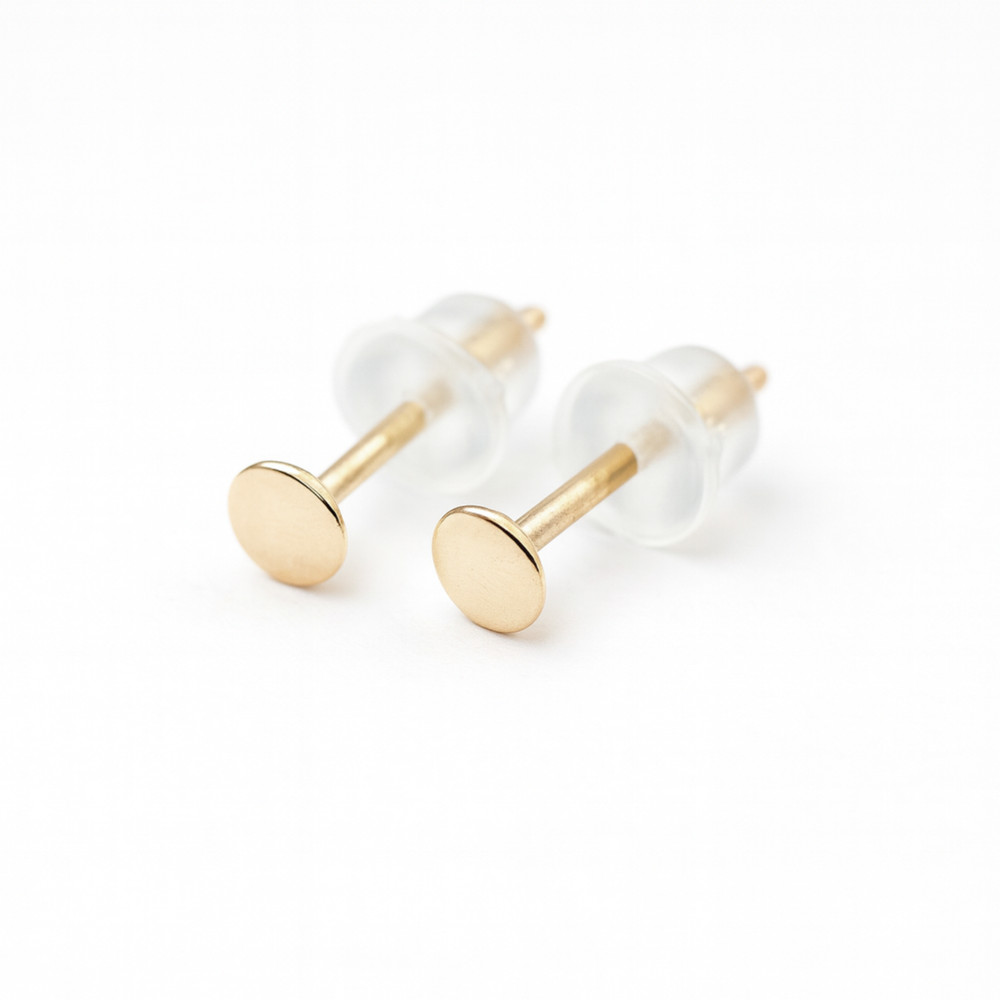 Mens Stud Earrings - Small Circle Studs