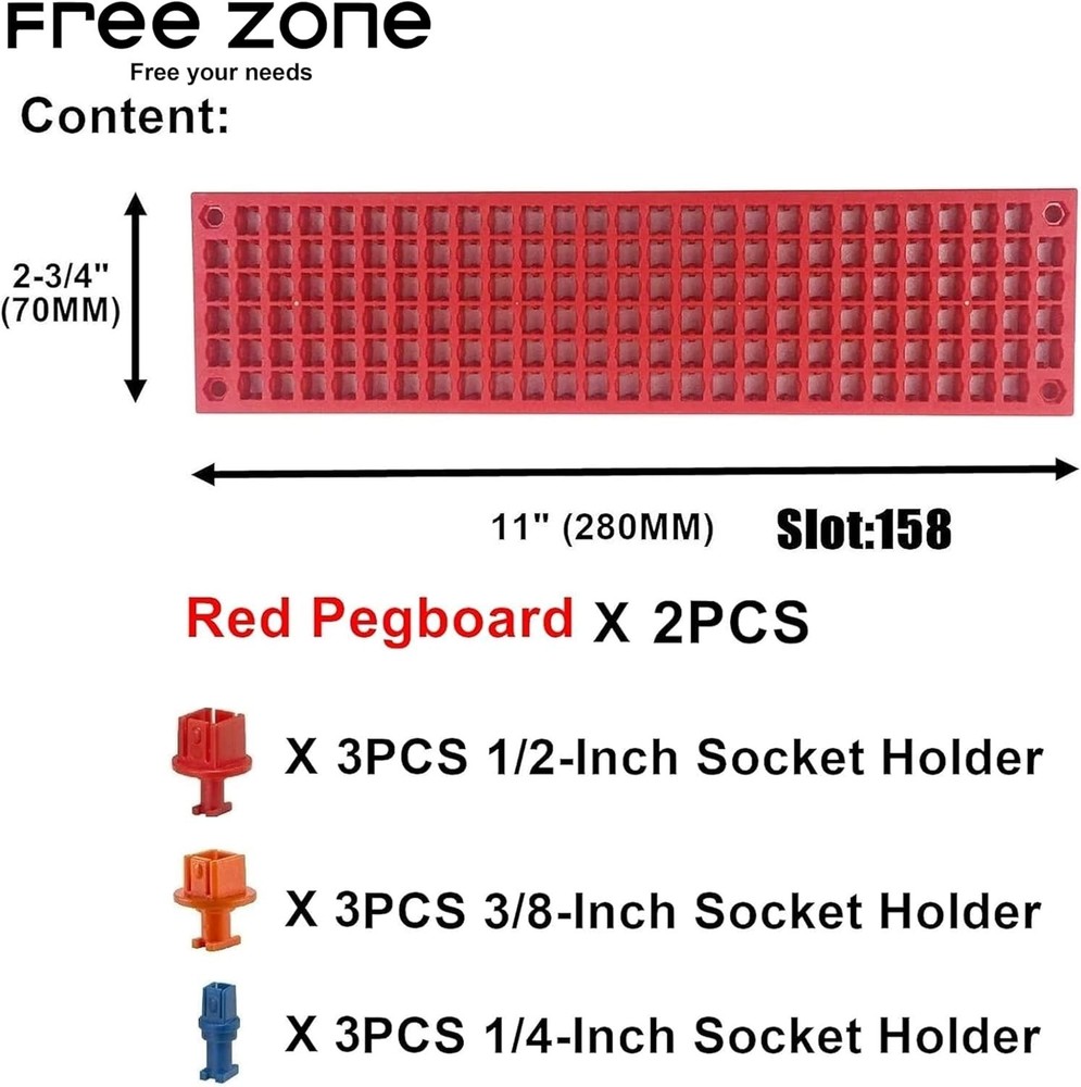 Red Bit Organizer Set for 158 Hex Bits and Drive Bit Adapters Storage