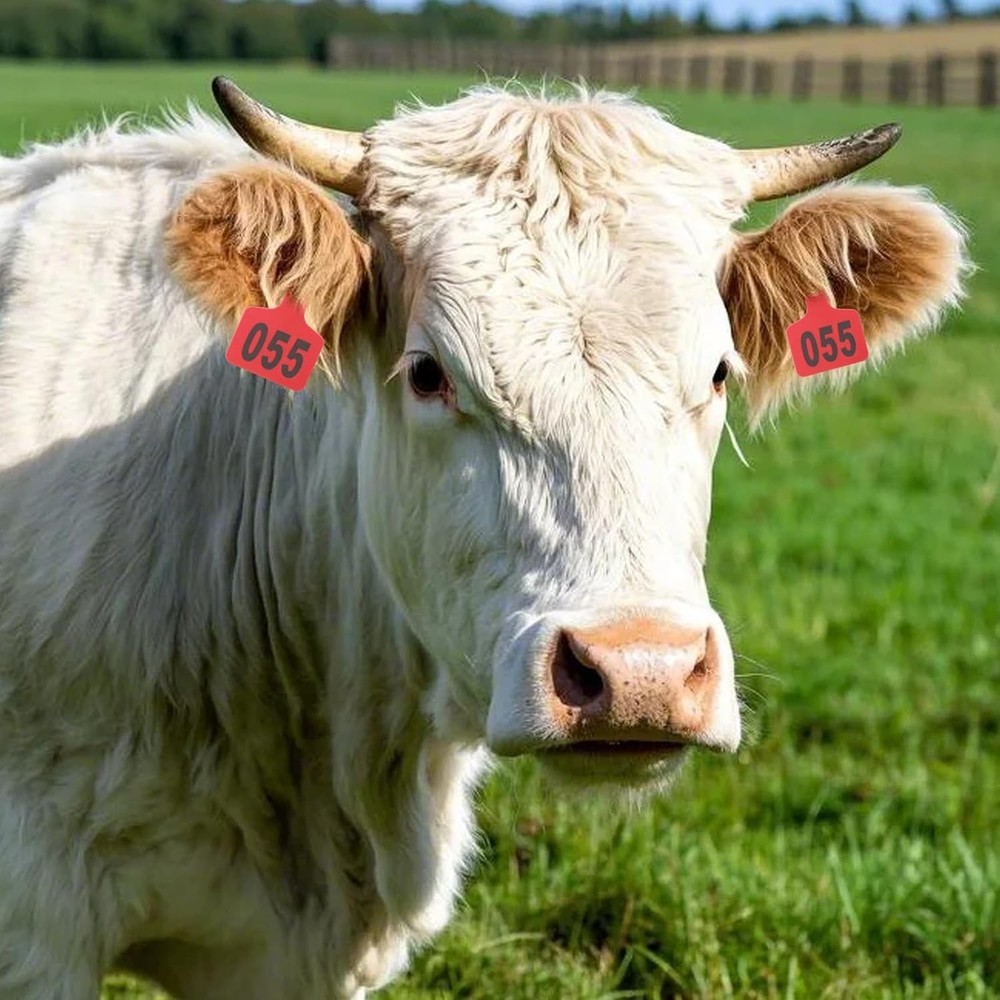 Livestock Ear Tags Kit with Applicator - Red