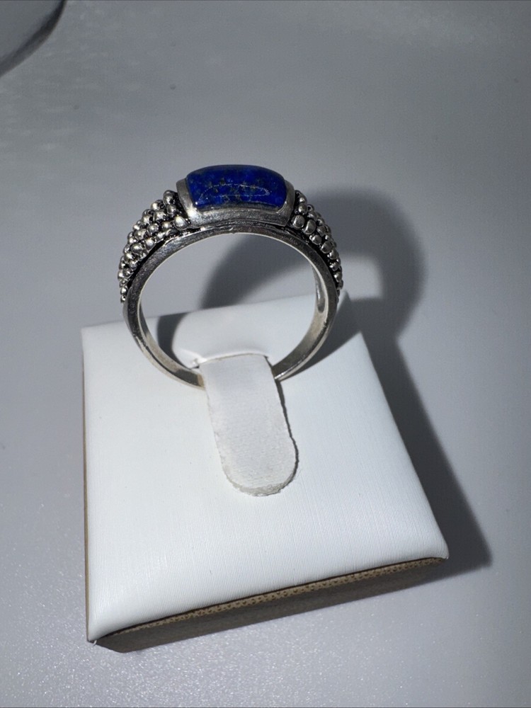 VINTAGE LAPIS AND STERLING SILVER RING -SIZE 8.75