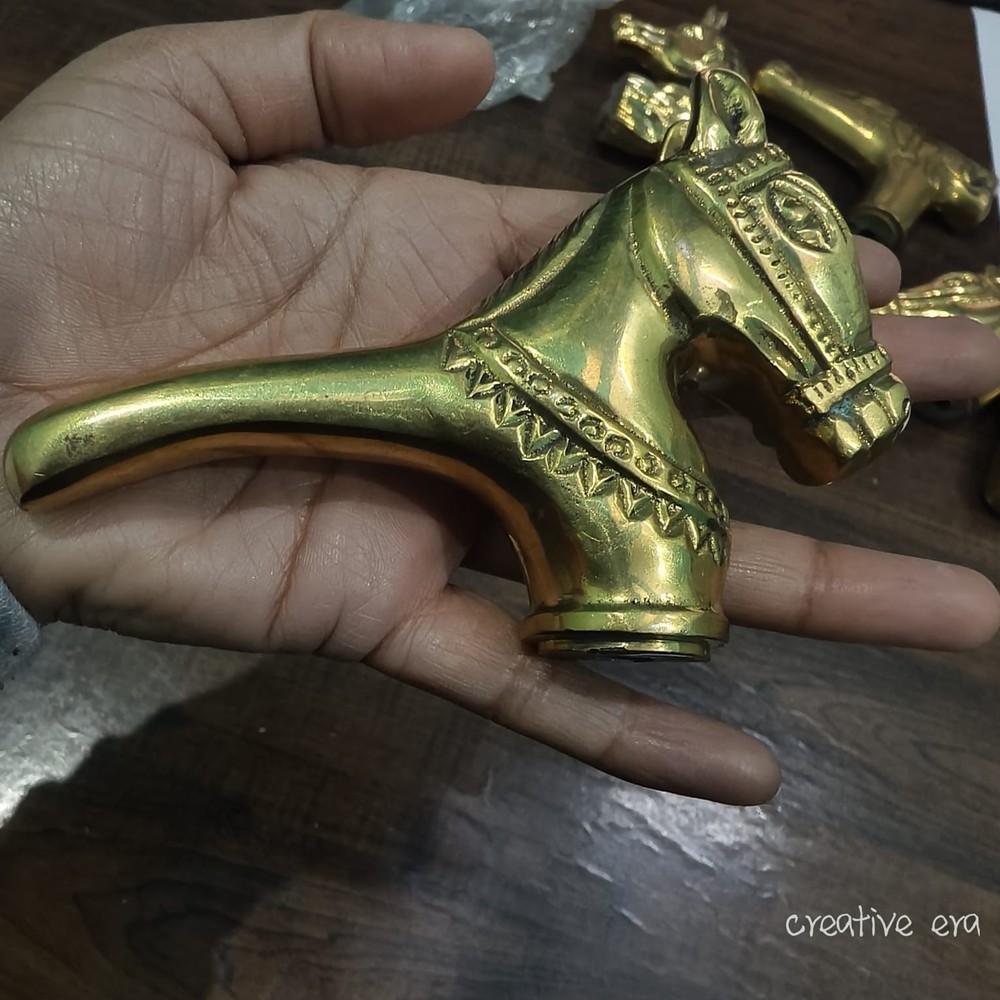 Unique Horse Designed Solid Brass Handle For Wooden Style Walking Stick Cane