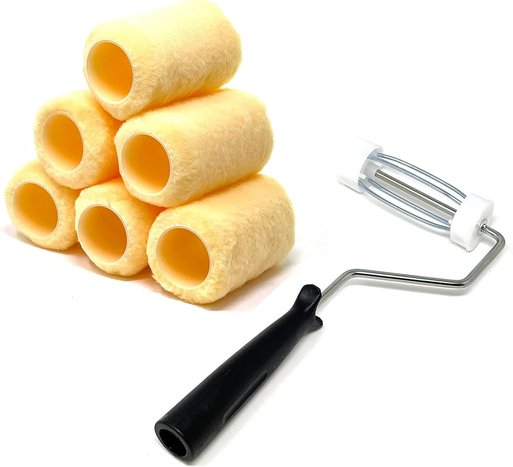 6-Piece 4 Inch Shedless Roller Covers with Roller Frame - TH10307
