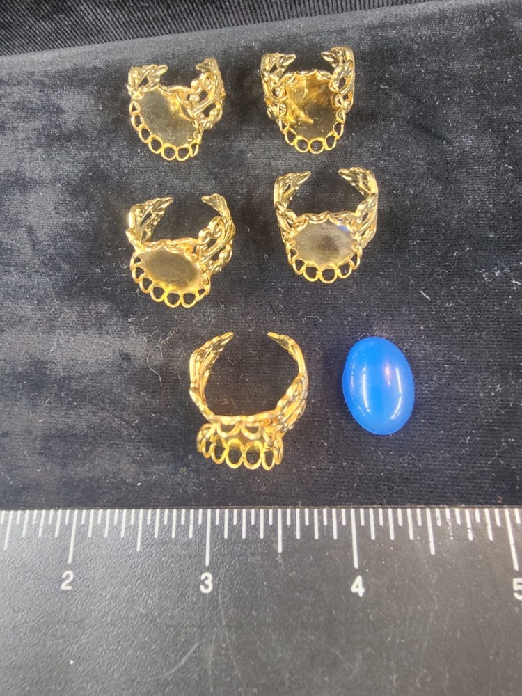 5pcs 13x18mm Cabochon Ring Settings Gold Plated